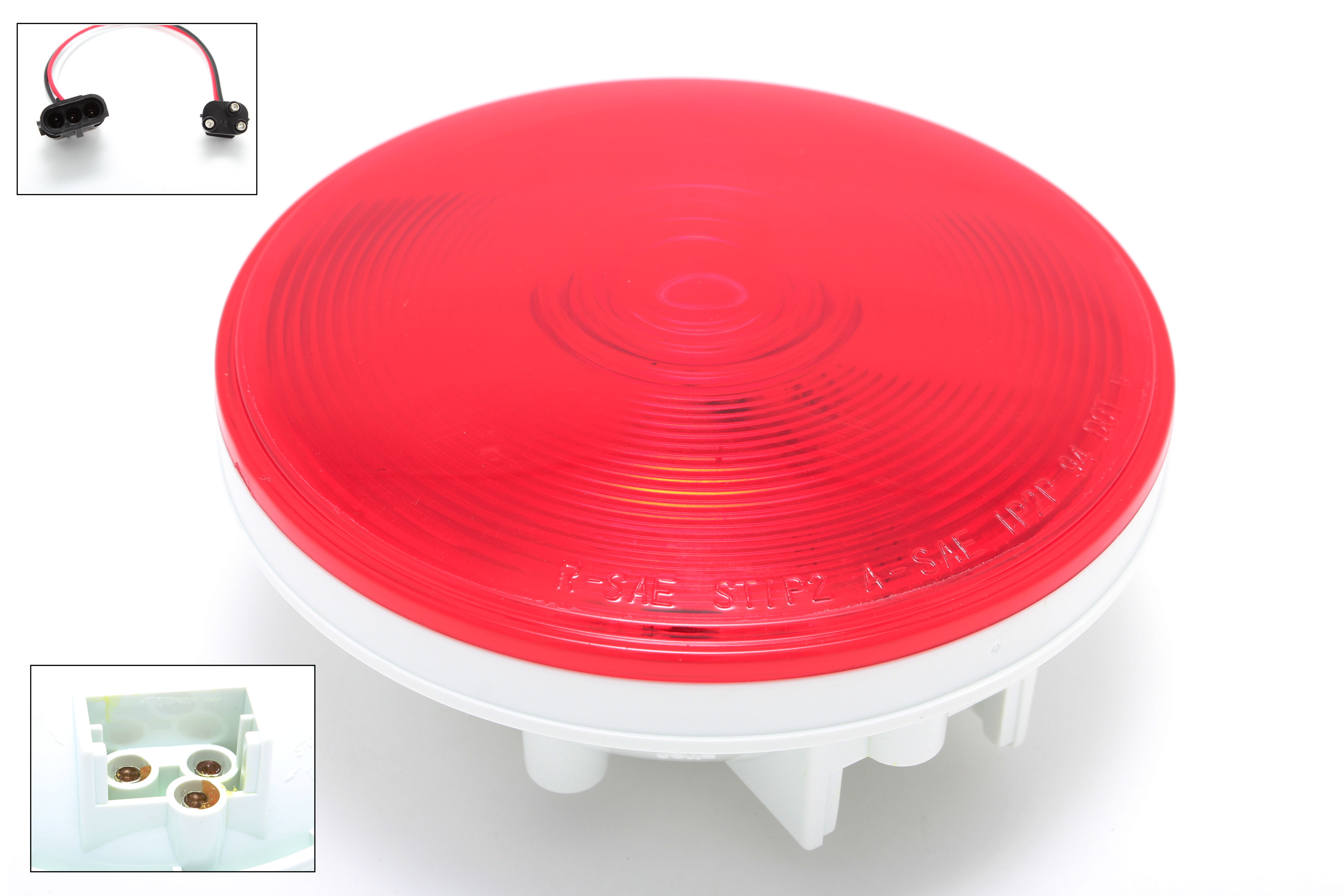 LIGHT STOP TAIL RED 4" W/CONNEC.HARNESS