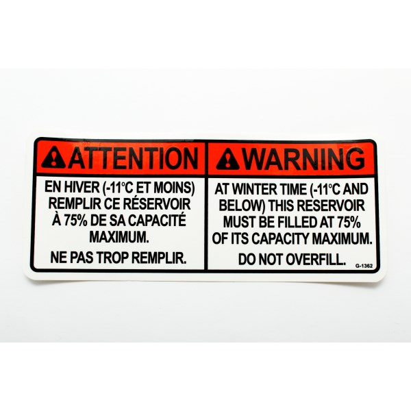 DECAL "WARNING AT WINTER TIME" BILINGUAL