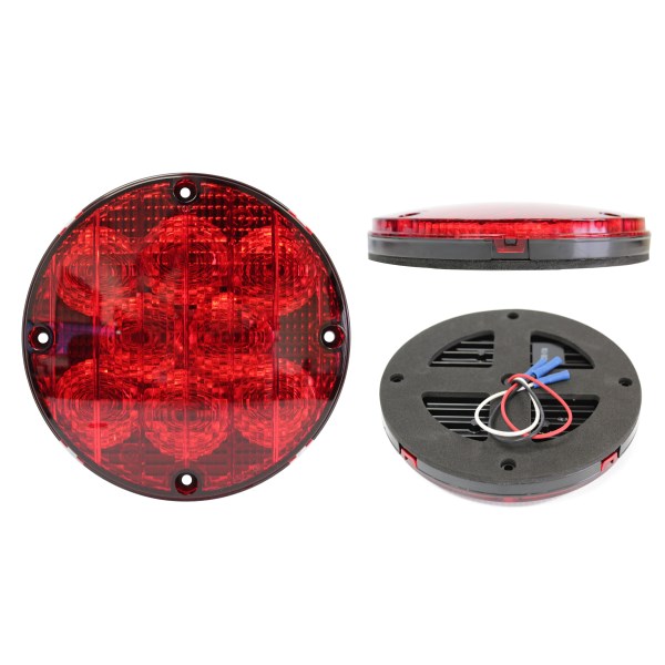 LIGHT 7" LED RED W/GROUND