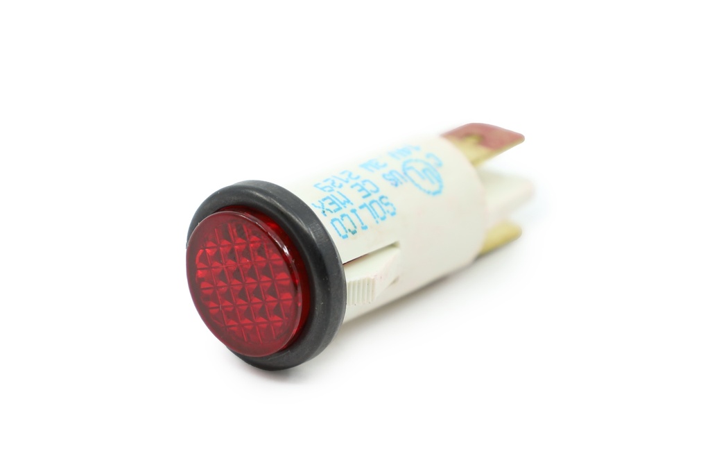 Light,Pilot,.460 Dia,Red Lens,Black Bezel