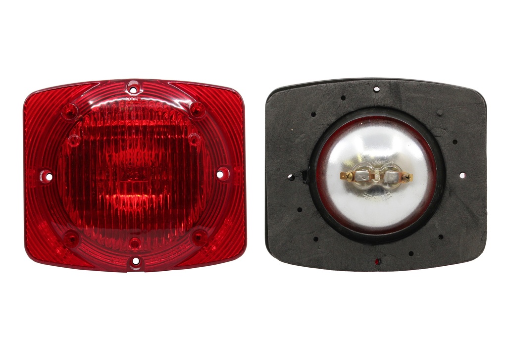 Light Assy Warning Red 7/8 Rect. W/20