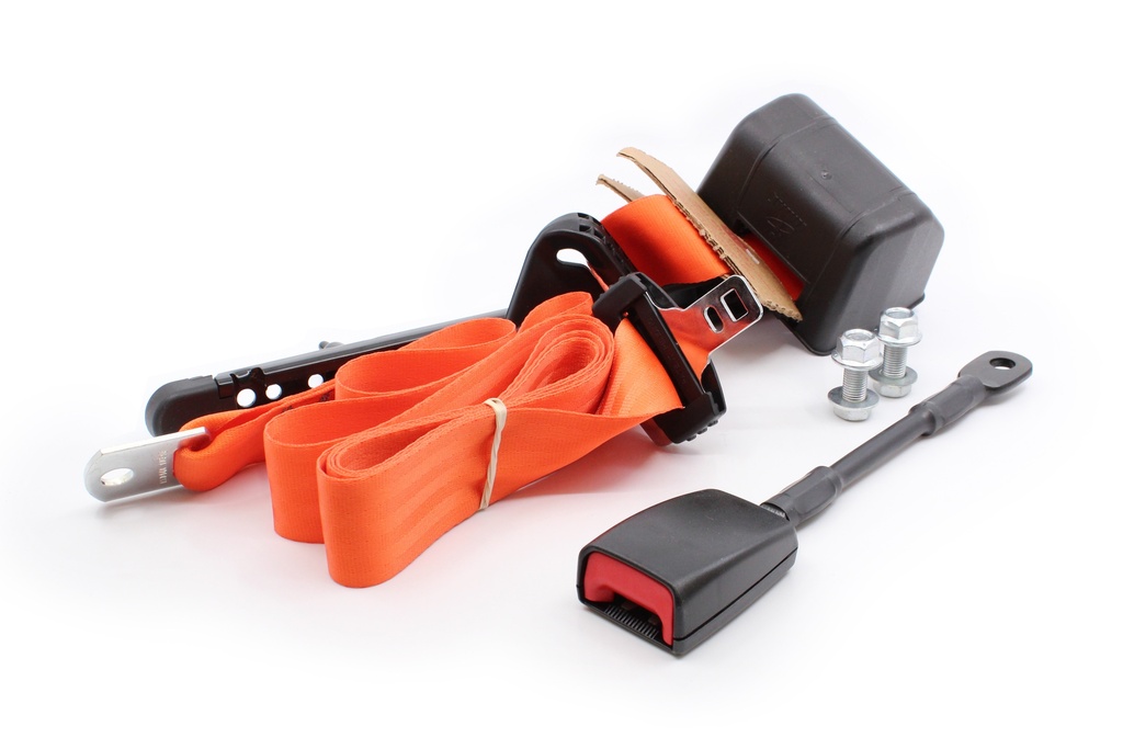 Seat Belt Assy,3 Pt,Sgl Ret,L9 Blk,Orange,Cv
