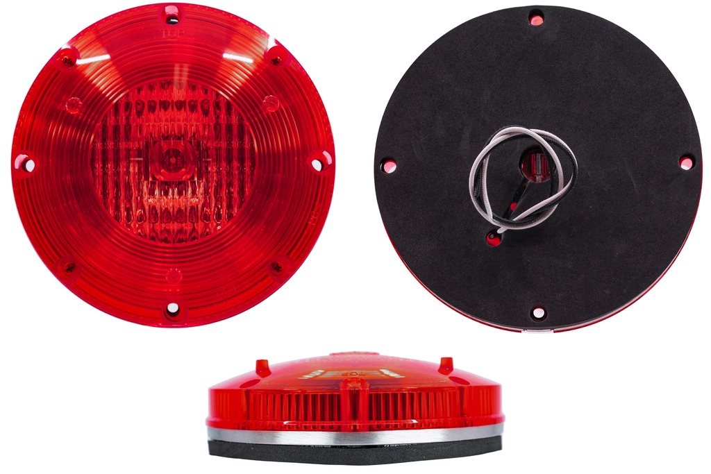 Light,Warning,Stainless Fb,Halogen W/Grd,Red,H3