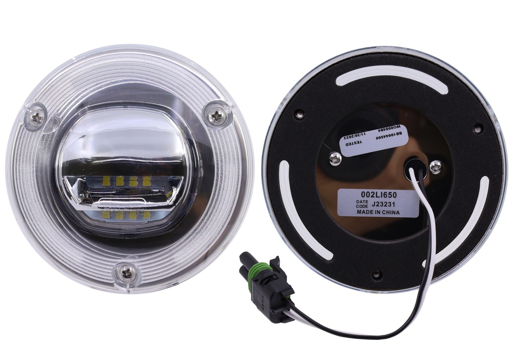 Light, stepwell, hooded, LED, 4.5", with connector