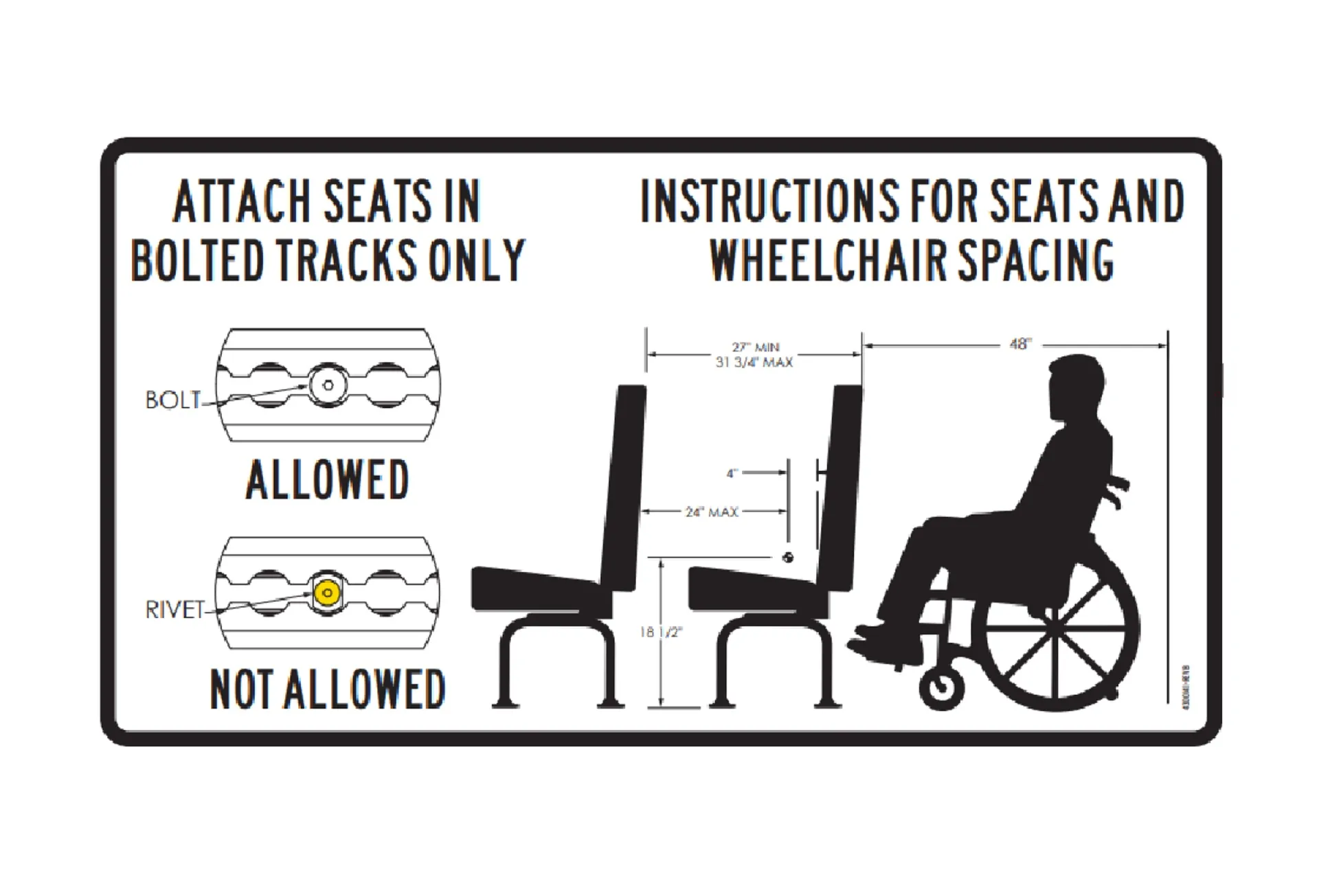 Sticker Distance Betw.Seats & Wheelchair