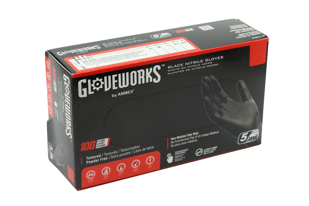 Gloveplus,Black Nitril Pf Ind,Medium
