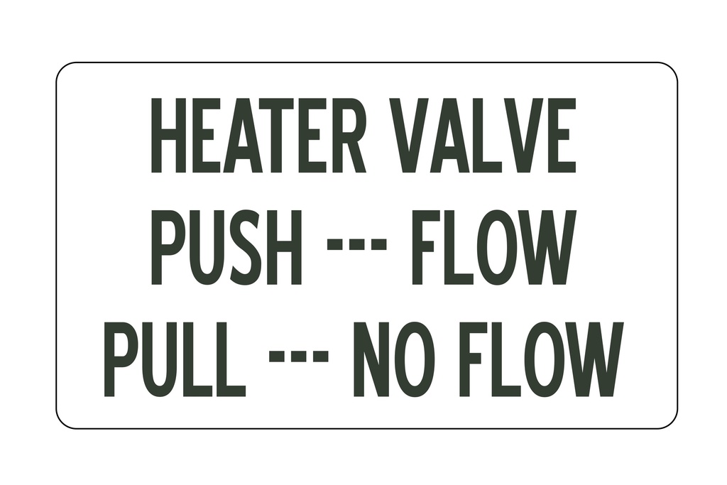 English "Heater Valve" Sticker
