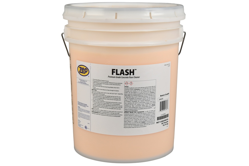 Zep Floor Cleaner/Degreaser,Flash,40# Pail
