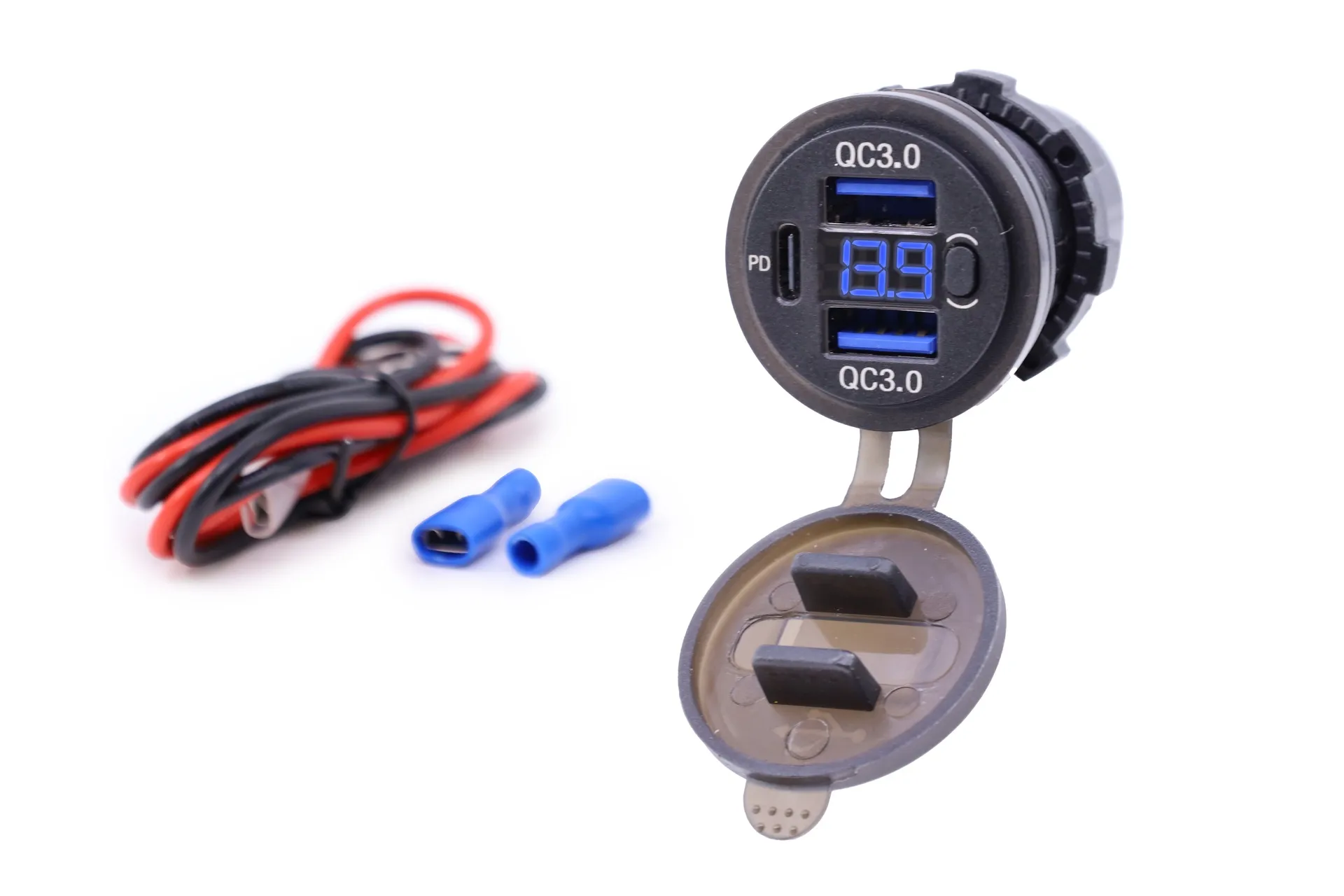 Usb,Charge Socket,12V. Round,Batt.Indic.