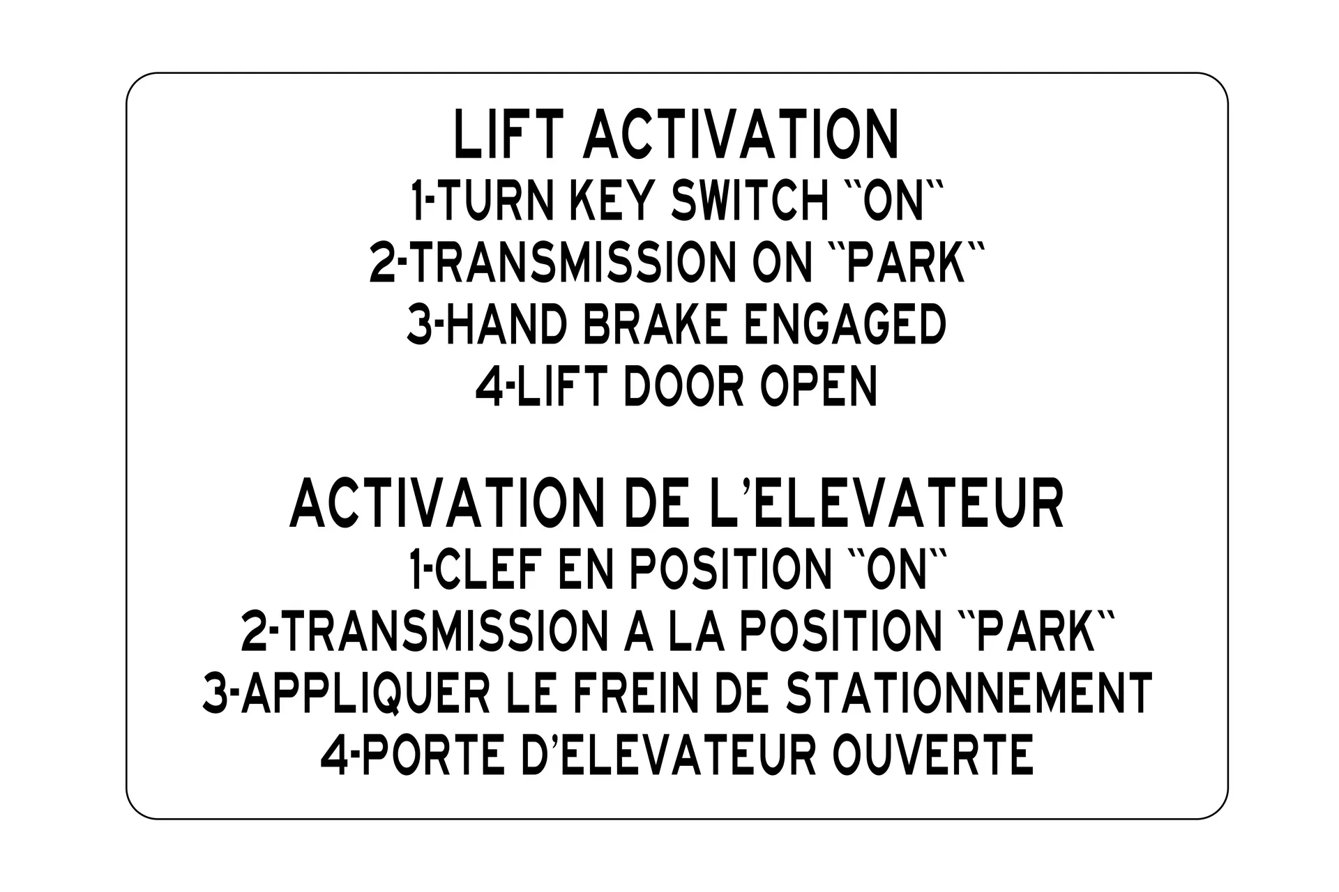 Sticker,Lift Activation
