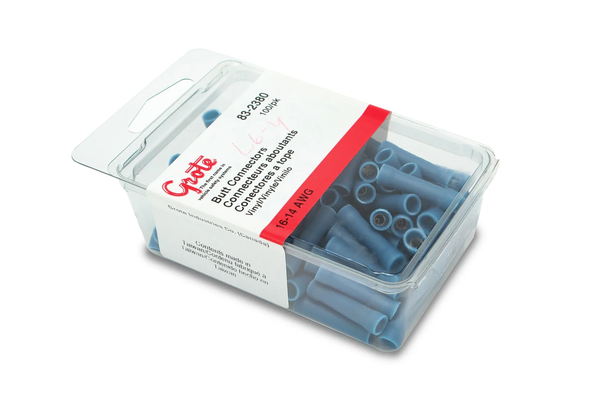 Butt Connectors,Blue,16-14 Awg,Box 100