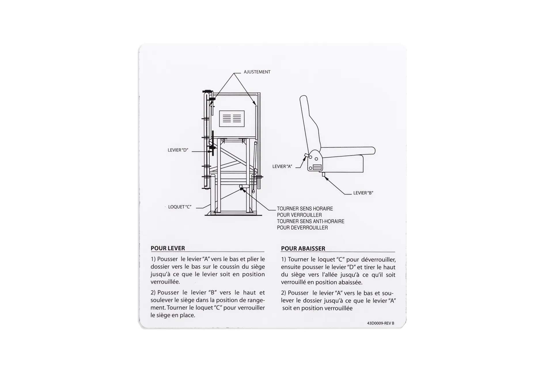 Sticker,Freedman Seat Instructions