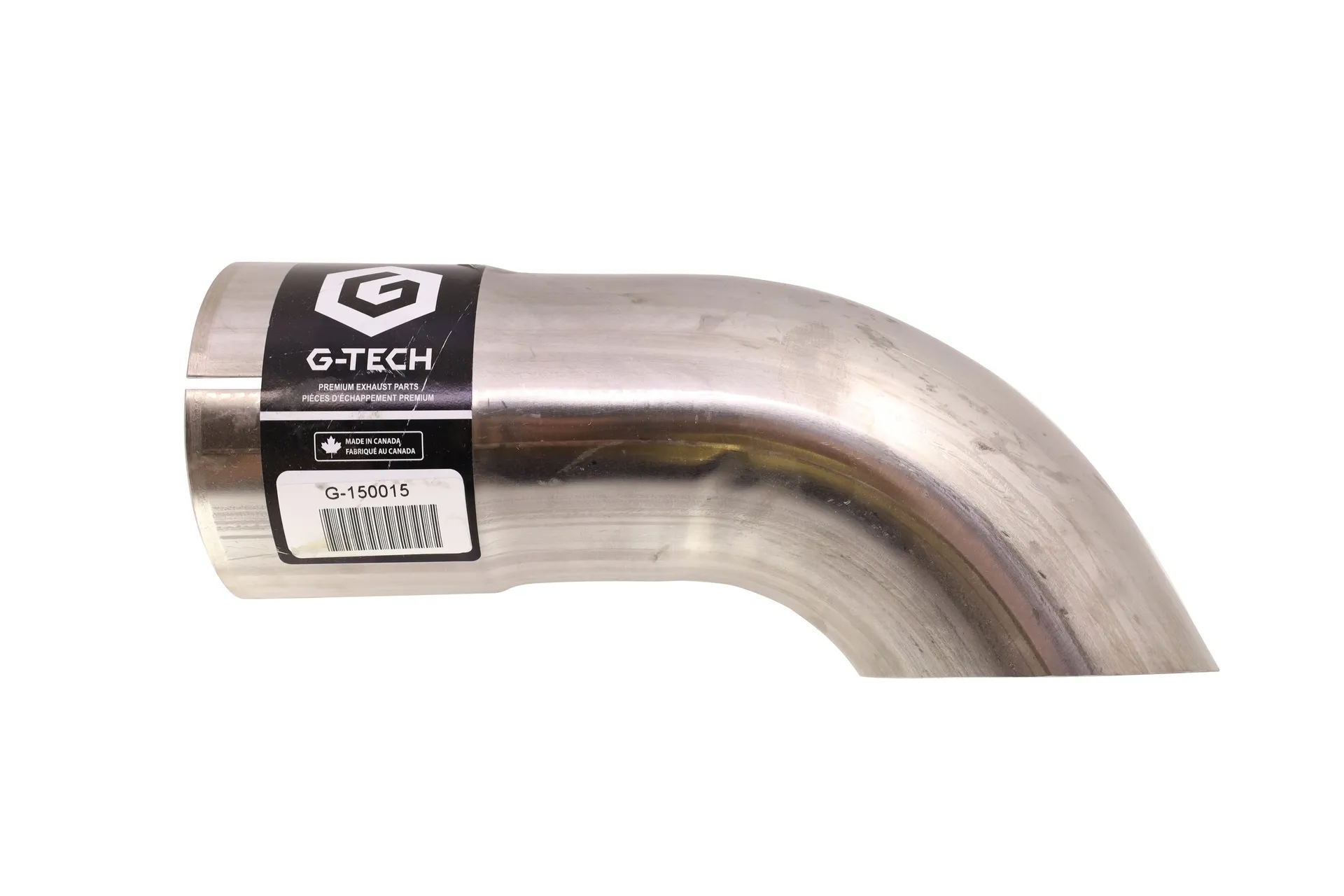 Tuyau, sortie vers le bas, échap, 4", Inox.