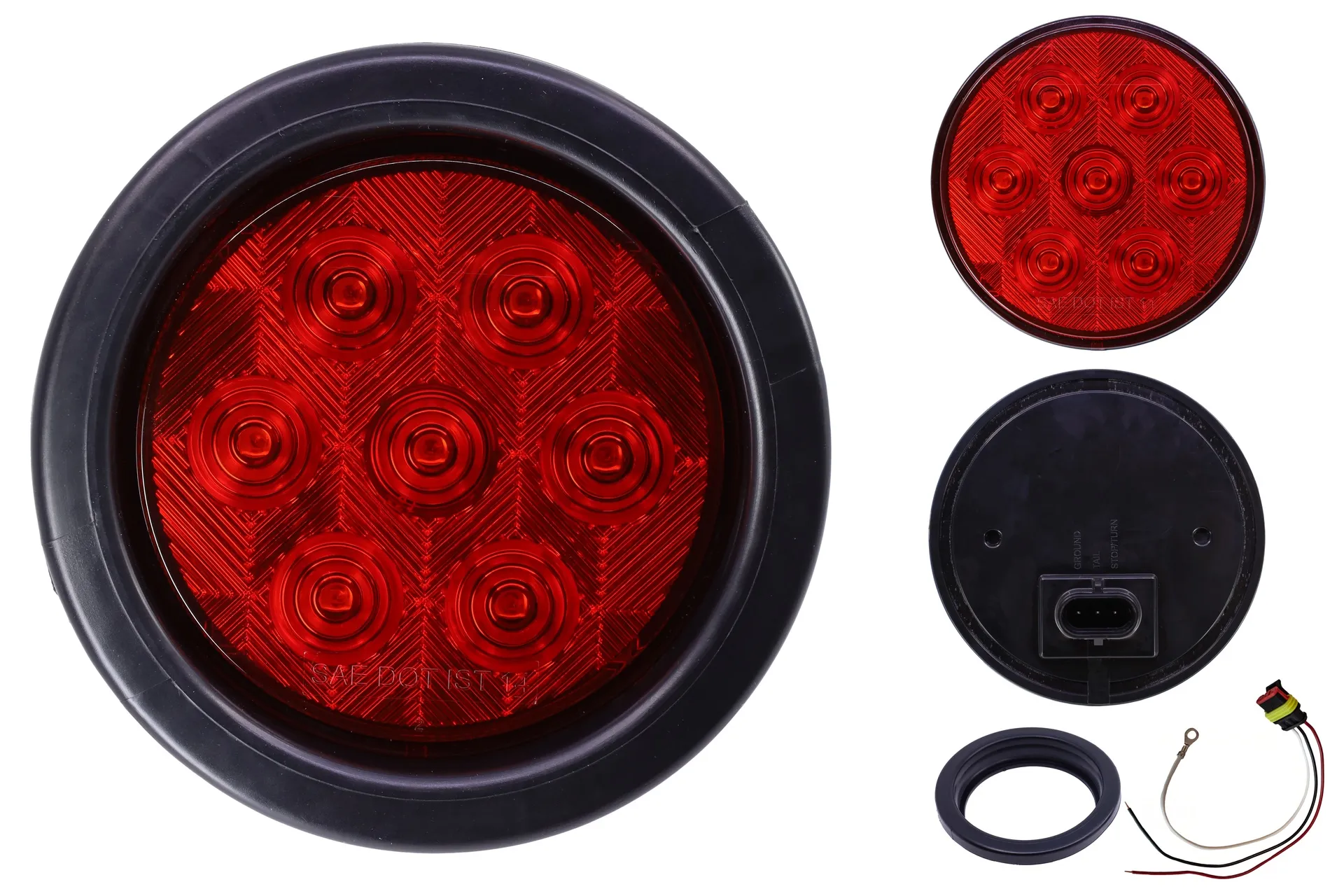 Light, Stop, LED, 4", Grommet & Pigtail