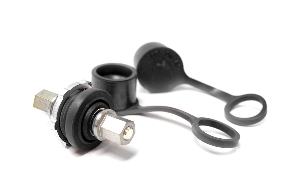 Stud, Elect. Pass Trough, 3/8 Black