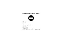 Decal,Items Not Allowed On Bus