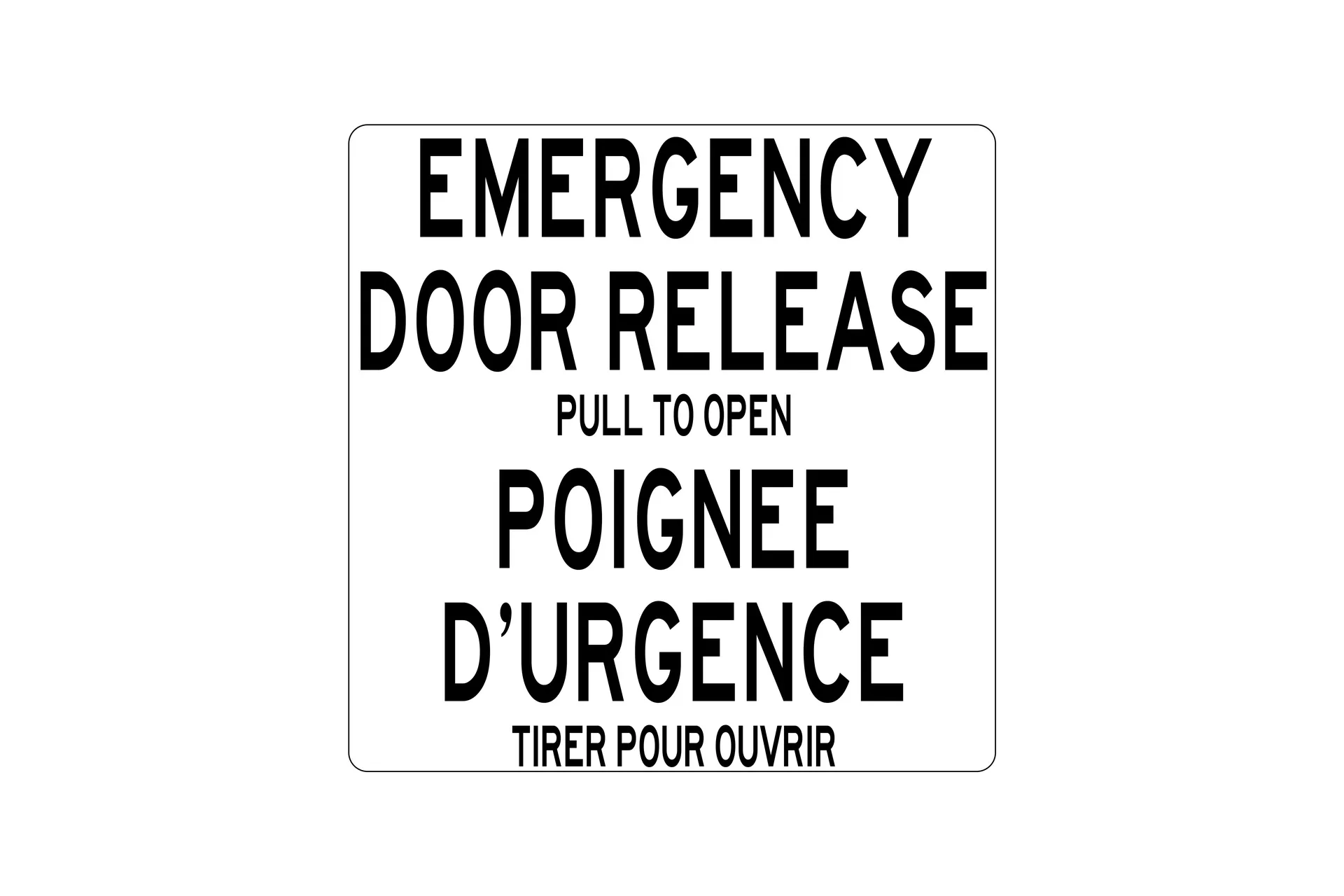 Sticker,"Emergency Door Release"