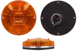 Light,Warning,Stainless Fb,Halogen W/Grd,Amber,H3