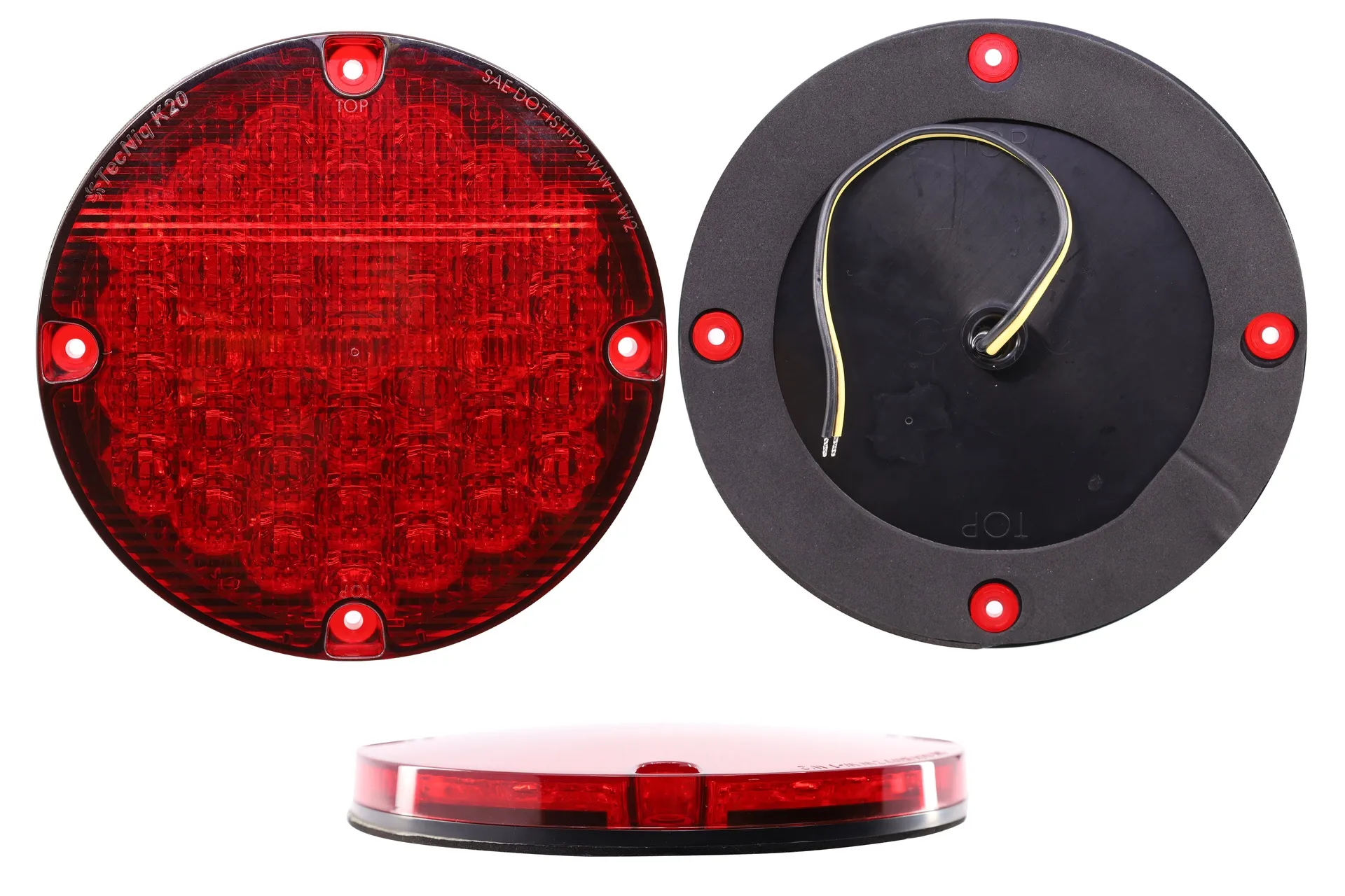 7" Round Red Warning Light,Non Strobe
