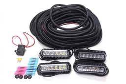 1.9X5.5 Rct Aux Wrn W/Sync Scr Mnt, 4-Red/Red, Install Kit