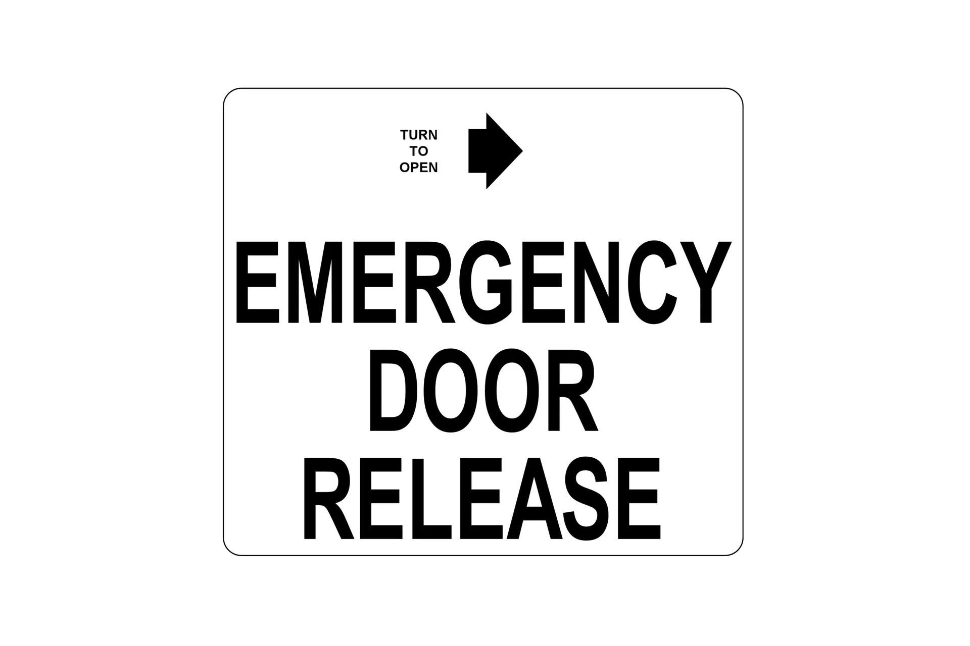 Sticker,Entr Door Emerg Release