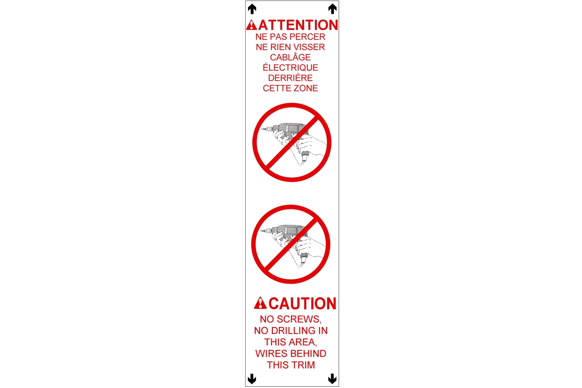 Sticker,No Screws...,Bilingual