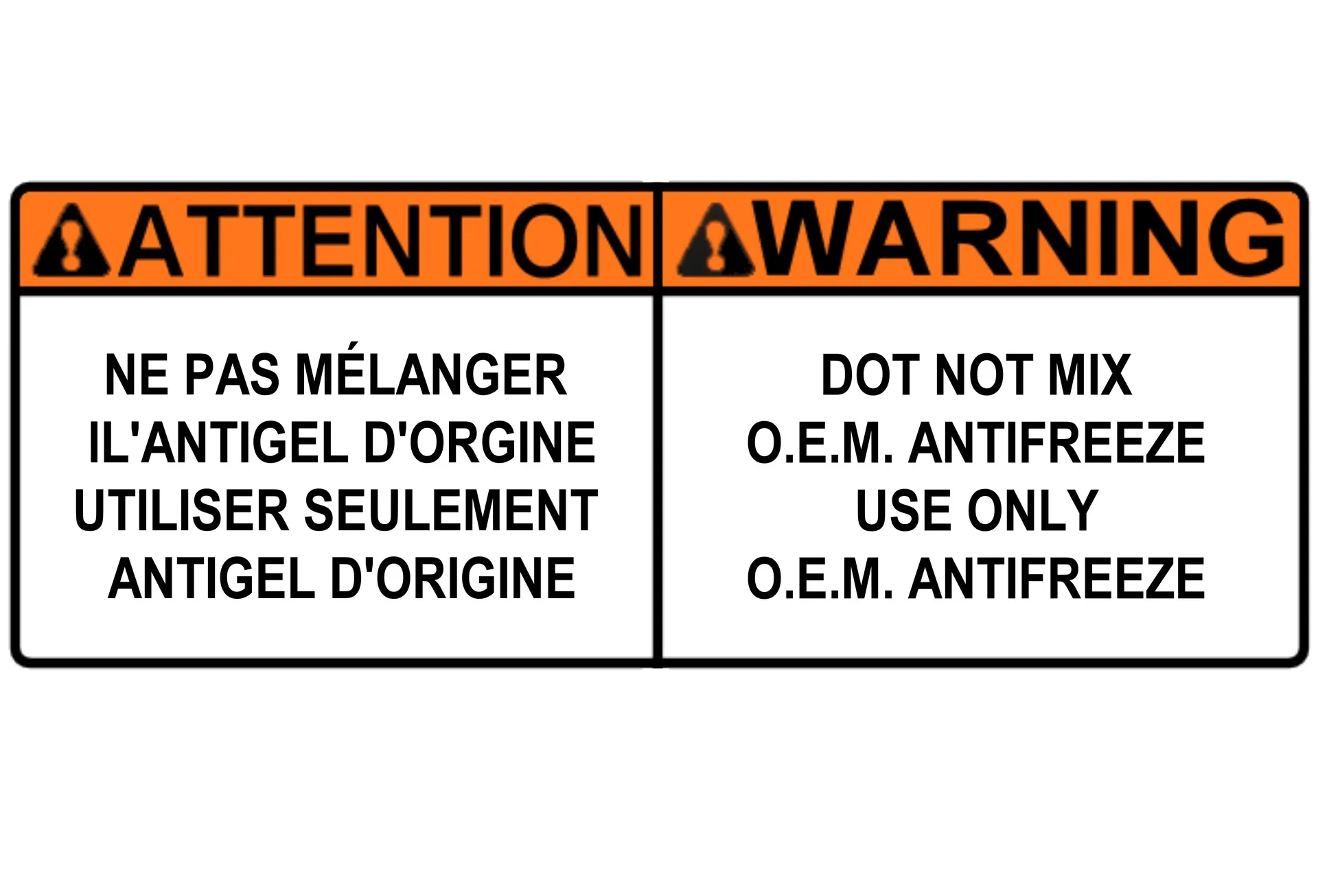 Sticker,Do Not Mix Oem Antifreeze