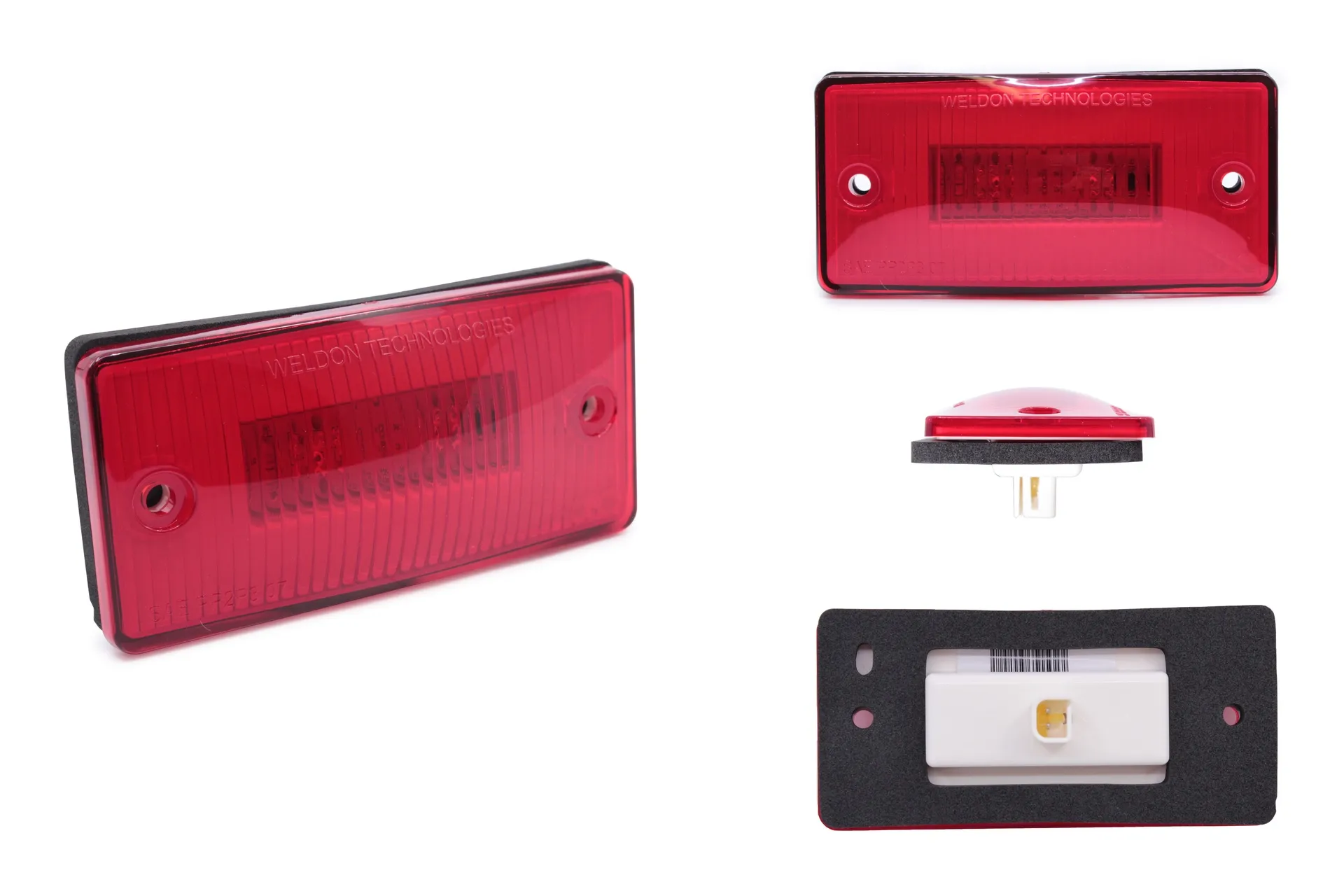 Marker Lamp, Red, LED, Flush Mnt, Delphi Con.