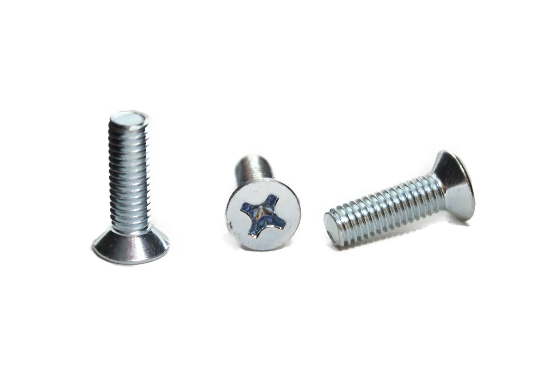 Machine Screw, Flat, Phillips, Zinc, M6-1,0 X 20"