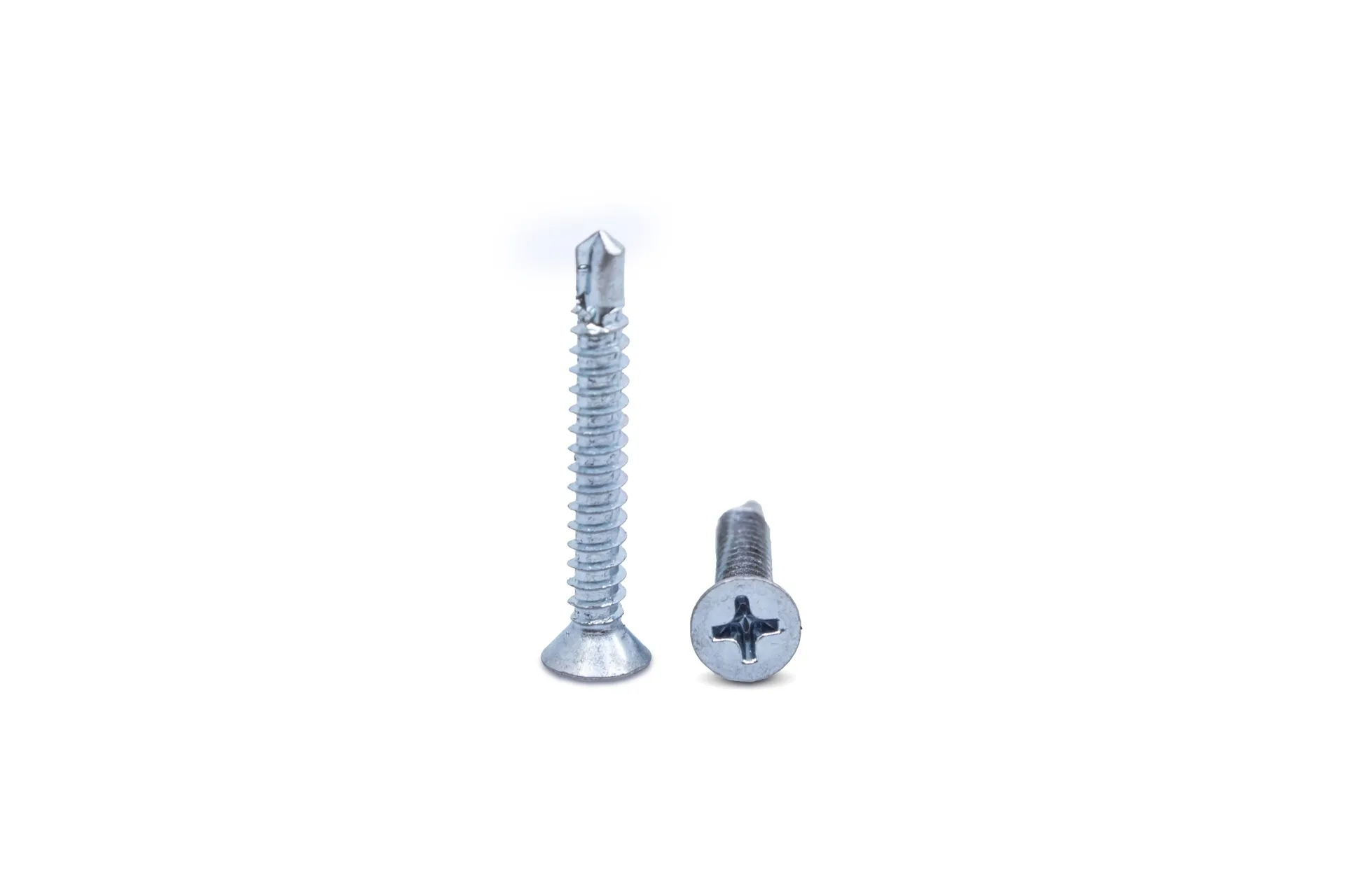 Screw, Self-Drilling, FH, Phillips, Zinc, #8 X 1 1/4"