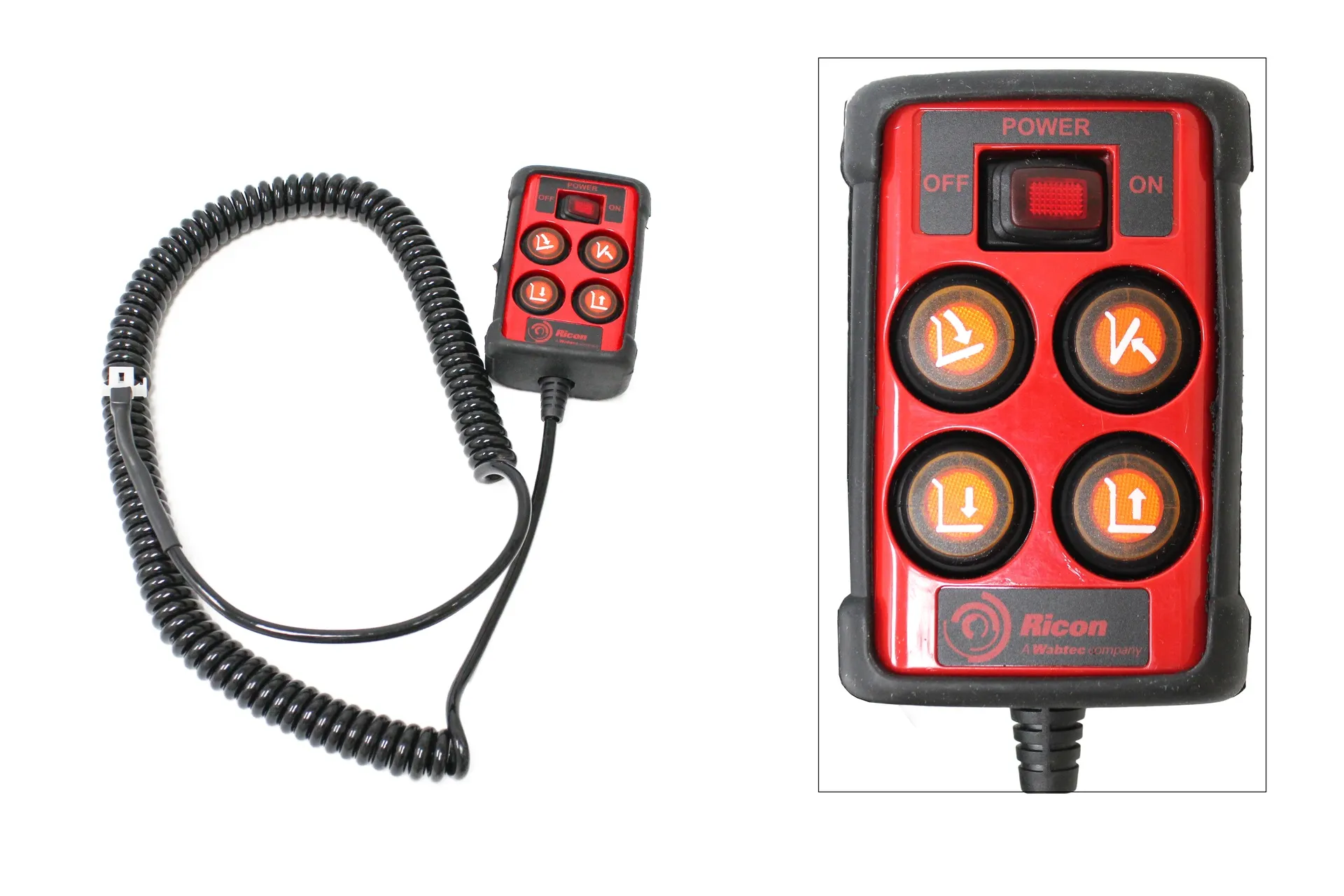 Remote,Red Pendant Black Coiled Cord