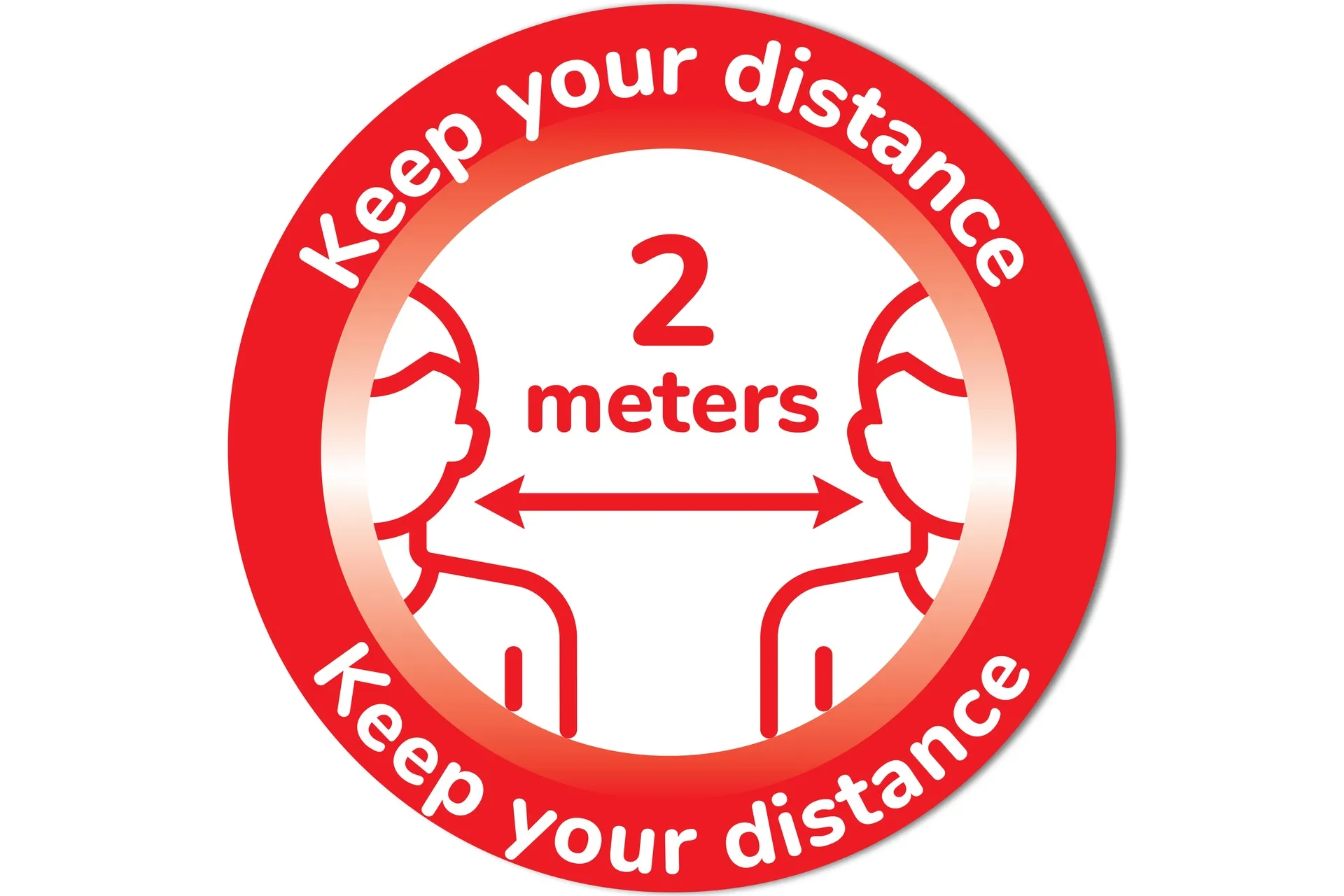 Sticker,2 Meters Distancing,English