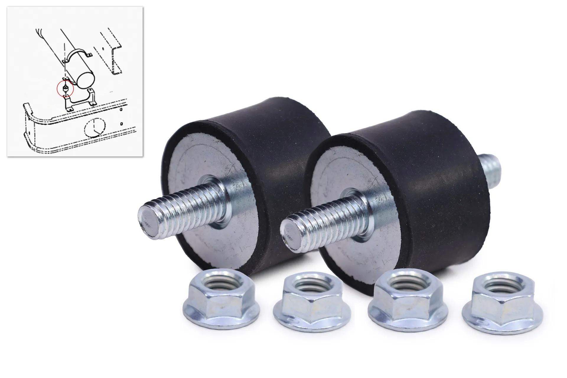 Isolator, Hanger, Exhaust, IC, (Pair)