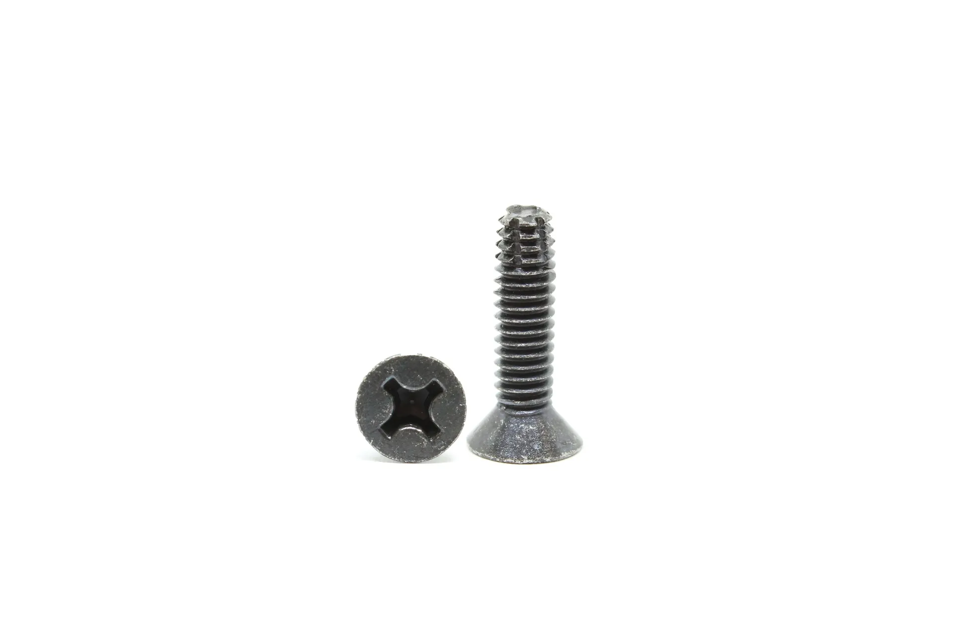 Screw,12-24X7/8,F,Ph1,Flt Cnsk Hd,Blk Zn