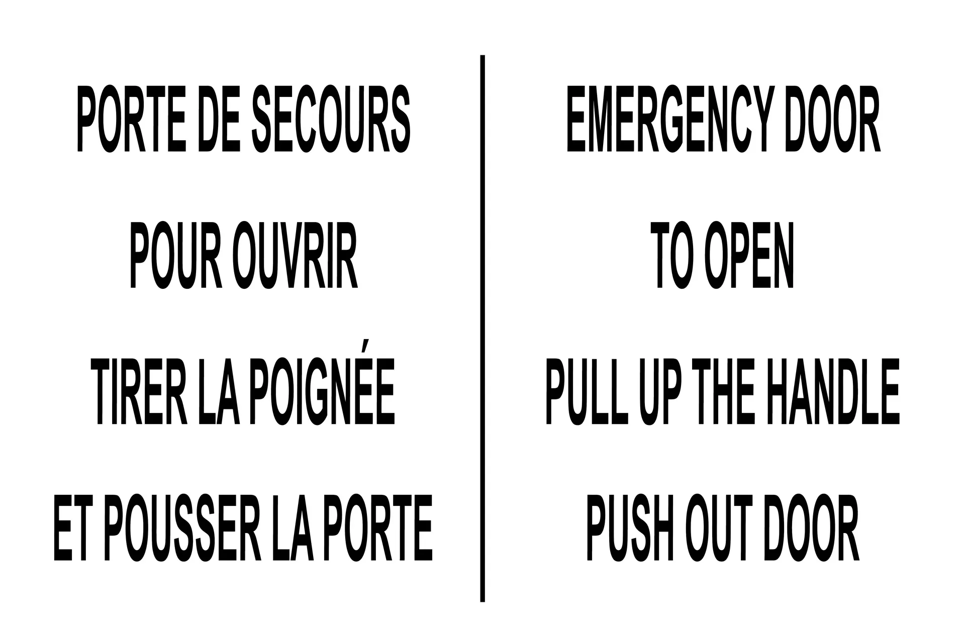 Sticker,Rear Emergency Door