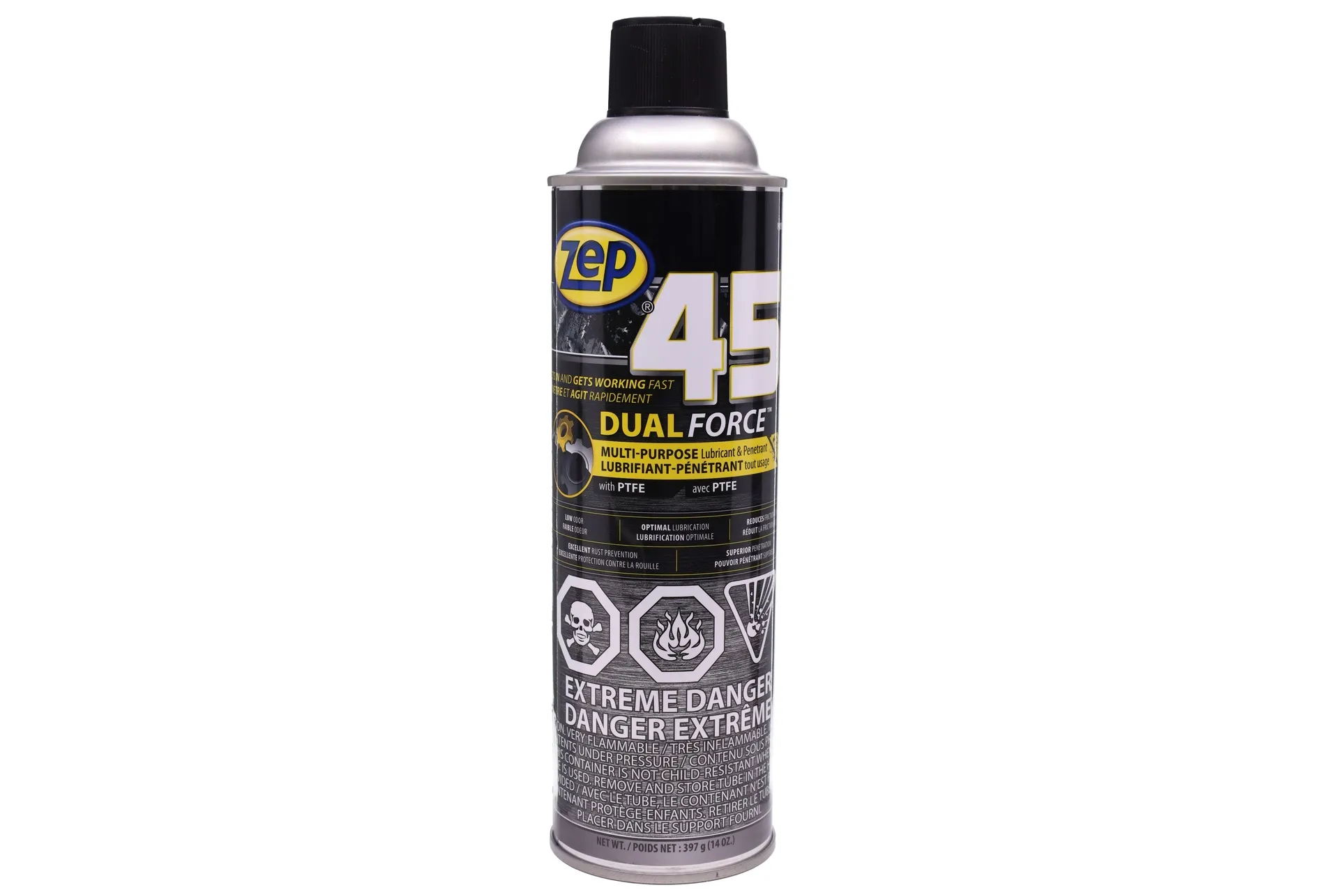 45 Dual Force Lubricant,Zep Aerosol,14Oz