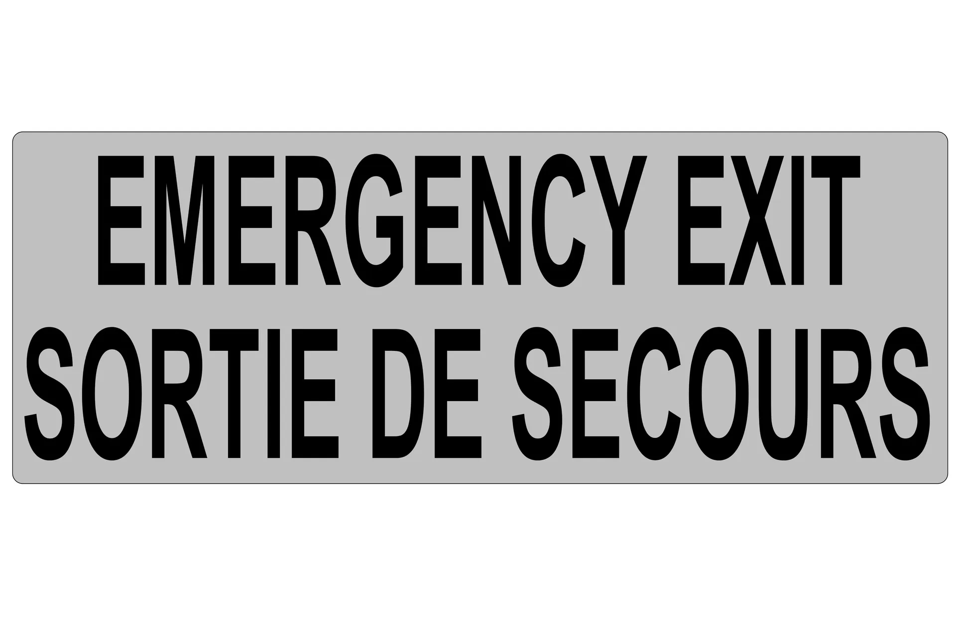 Decal, Sortie Secours/Emergency Exit, 419mm x 127mm