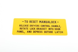 Sticker,Entrance Door,Manualock Reset