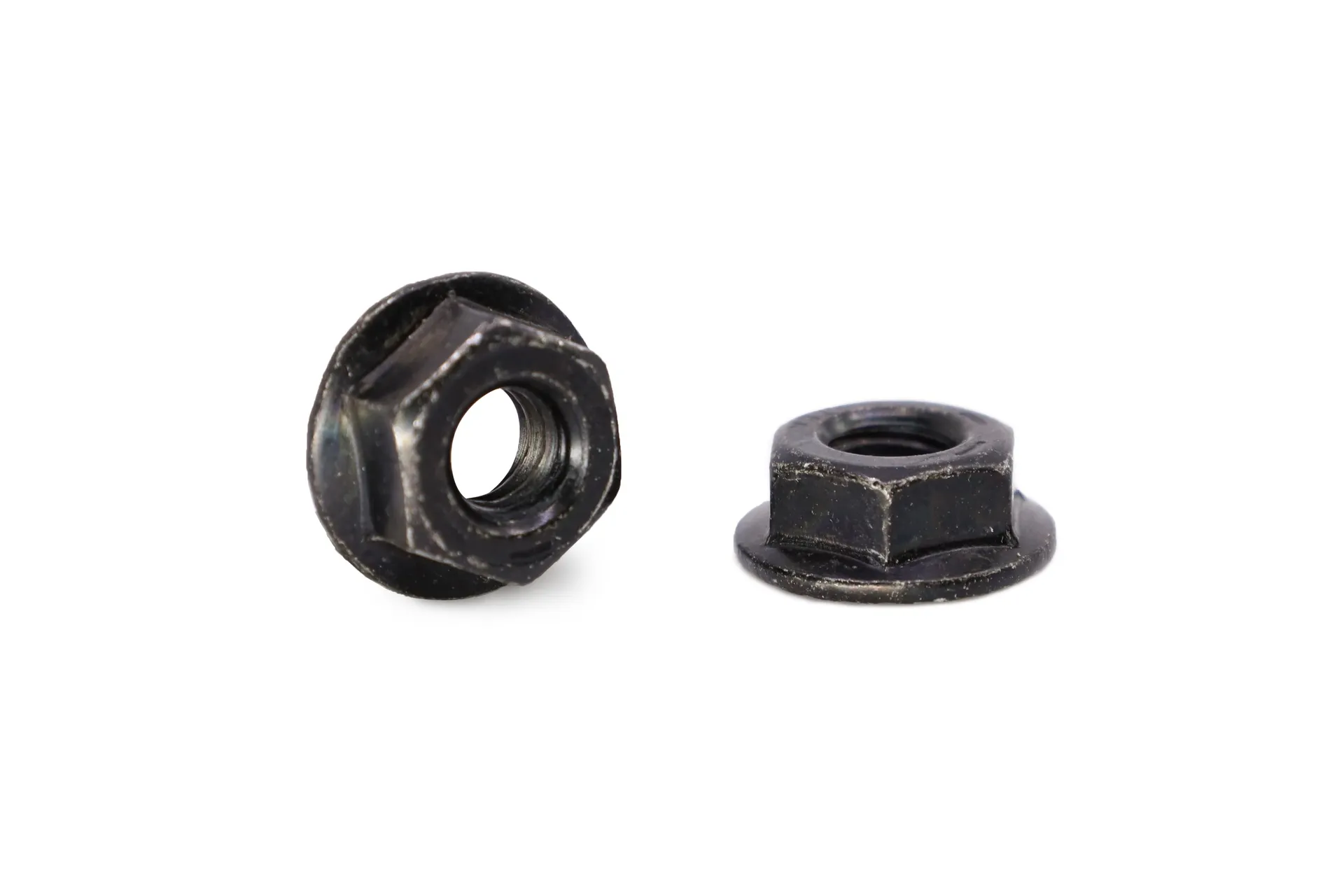 Nut,Hex,Flange Ser,1/4-20,Black Zinc